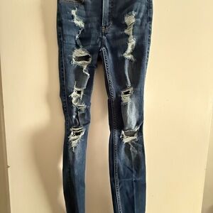 Hollister Women's Distressed Blue Jeans